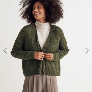 Madewell Mayfair Sweater Cardigan in green